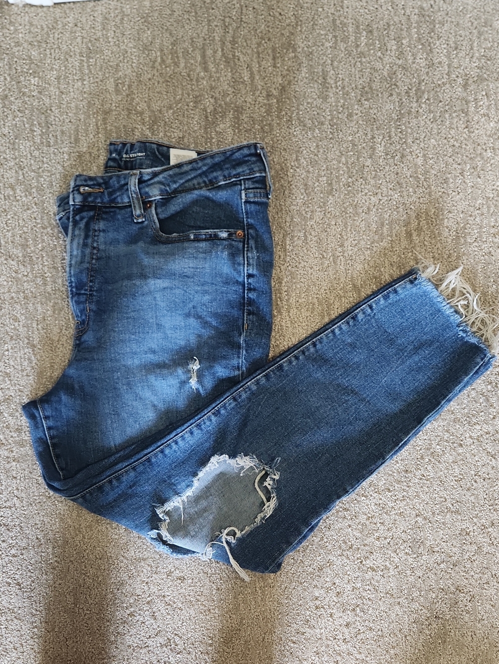 Old Navy Dark Blue Distressed Skinny Jeans